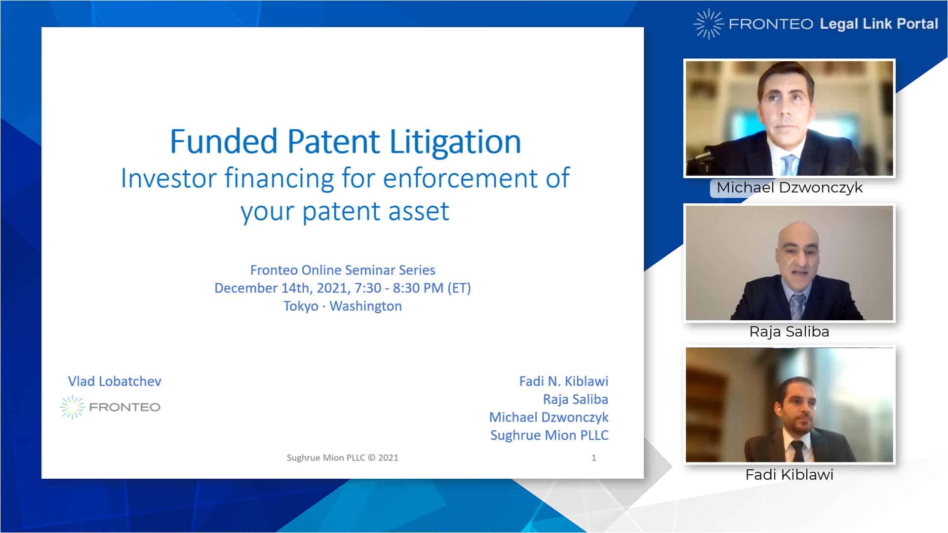【Webinar】Funded Patent Litigation – 特許権行使のための投資家による資金調達 Part 1