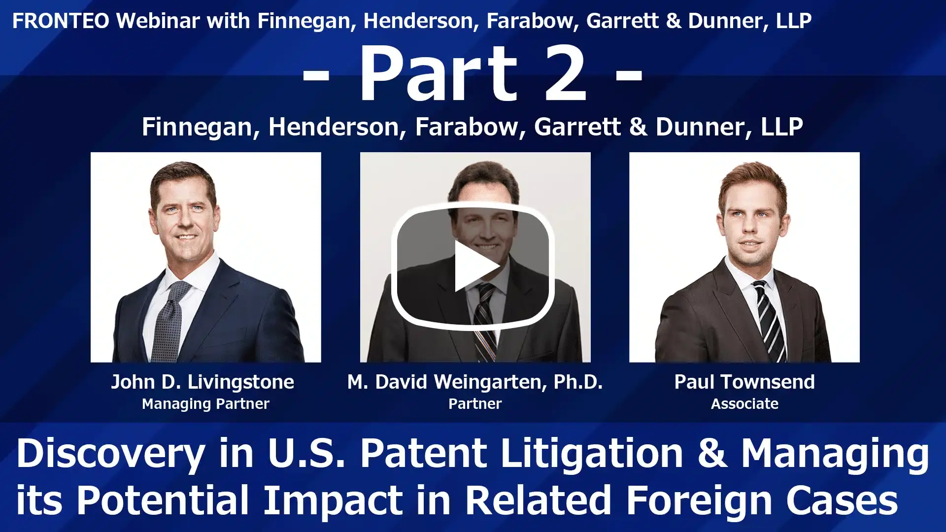 【Webinar】米国特許訴訟におけるディスカバリと海外の関連案件におけるその影響管理 Part 2 [字幕]のサムネイル