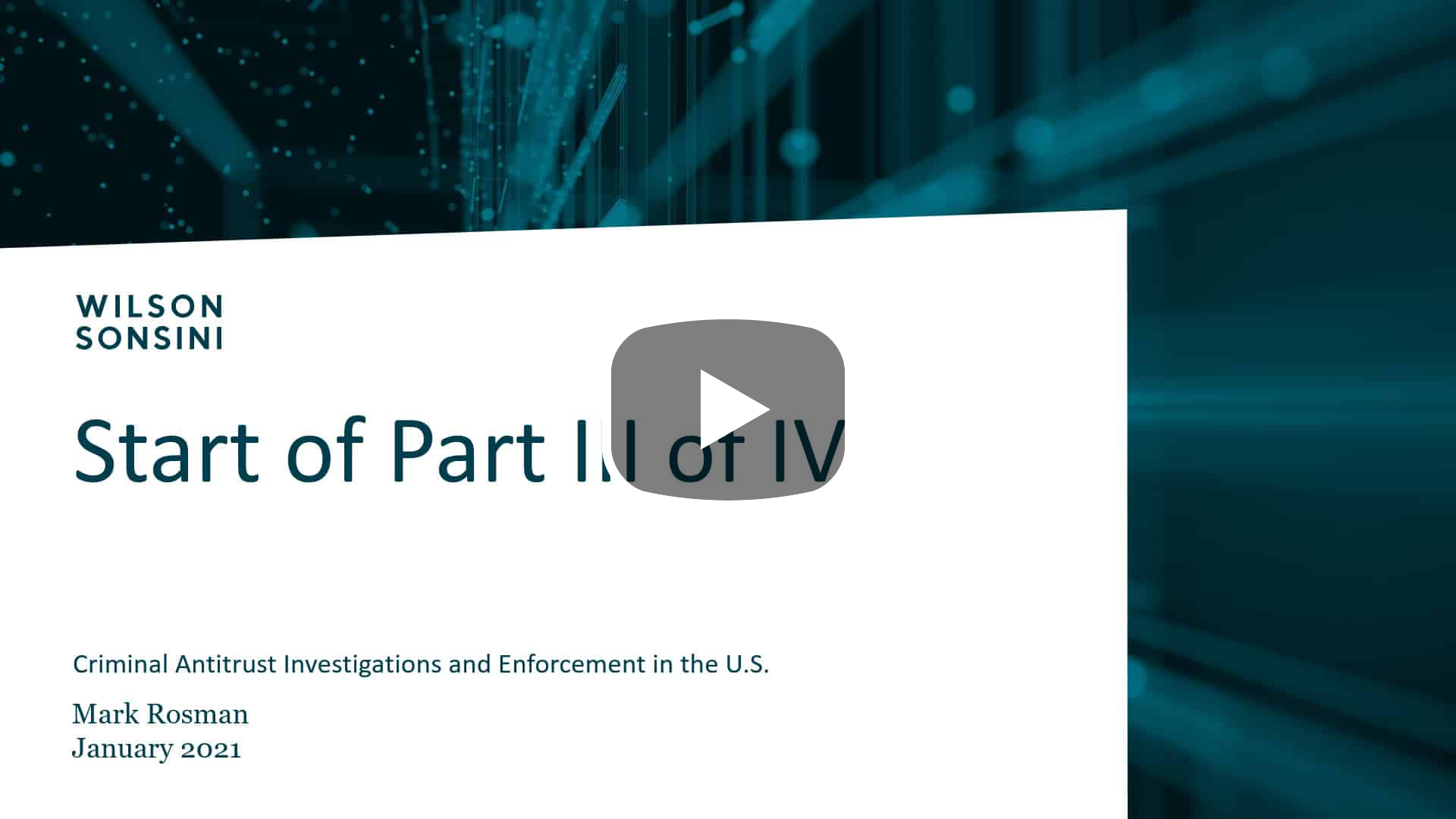 米国独占禁止法カルテルと刑事執行「Part3 米司法省による調査」 [字幕]のサムネイル