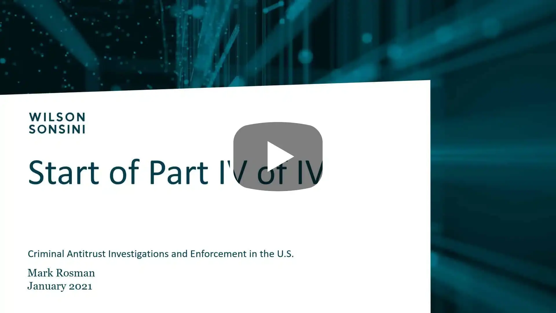 米国独占禁止法カルテルと刑事執行「Part4 米国反トラスト・コンプライアンス・プログラム」 [字幕]のサムネイル